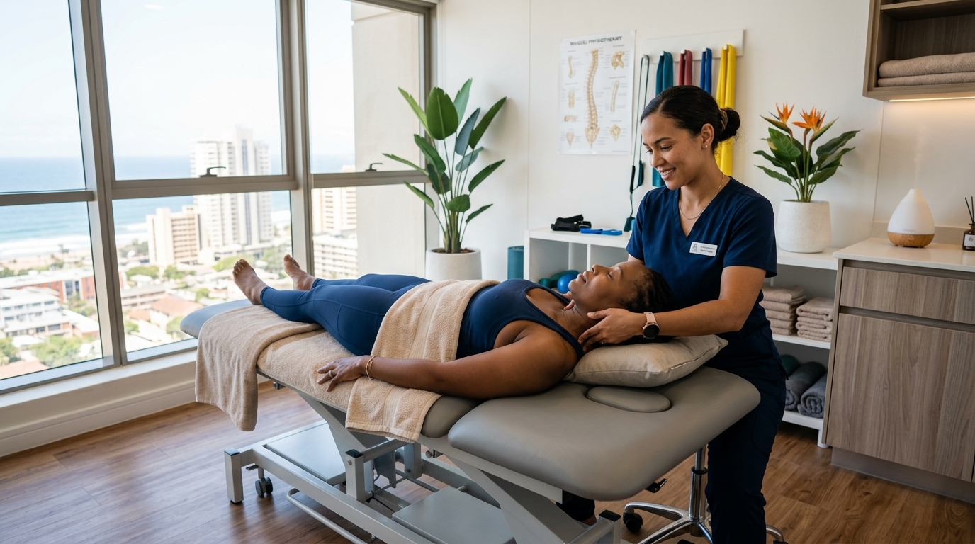 Modern daylight physiotherapy session at Harmony Wellness Centre